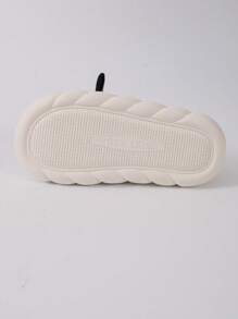 時尚塑料厚底奶牛印花家居拖鞋，羅馬風格米色女式室內拖鞋 - 米色 - 查看 3