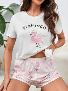 Bộ đồ ngủ Nữ Lá thư Chim hồng hạc - Nhiều màu - Xem 5