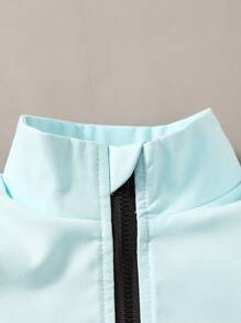 SHEIN Jeune Garçon À Lettres Zippé Top & À Cordon Pantalon