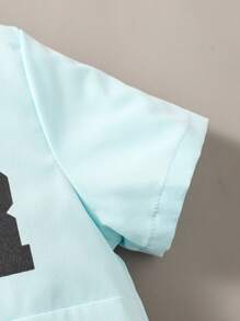 SHEIN Jeune Garçon À Lettres Zippé Top & À Cordon Pantalon