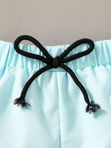 SHEIN Jeune Garçon À Lettres Zippé Top & À Cordon Pantalon