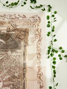 ROMWE Fairycore 1 Miếng Họa tiết Mặt trời & Mặt trăng Tấm thảm , Giải trí Có thể giặt được Tấm thảm Áp phích Đồ trang trí treo Đối với Phòng ngủ Thẩm mỹ - Màu Khaki - Xem 3