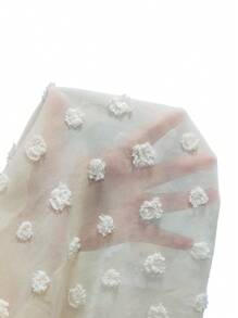 SHEIN LUNE Đầm Tương phản ren Xù Dây kéo màu trơn Giải trí - Màu be - Xem 6