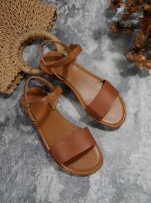 Women Minimalist Ankle Strap Sandals, Elegant Sandals,Summer Outfits - Brown - View 7