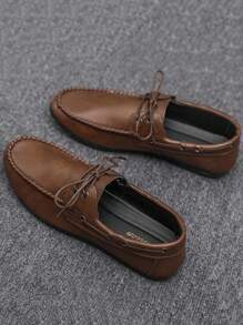 男式無帶便鞋,時尚百搭,四季皆宜,街頭個性風,商務駕駛兩相宜,輕盈修身 - 棕色 - 查看 3