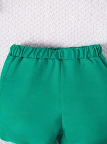 Baby Boy Cartoon & Letter Graphic Tank Top & Shorts