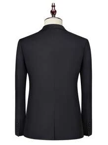 Manfinity Mode Men 1pc Lapel Neck Single Button Blazer & 1pc Suit Trousers - Multicolor - View 2