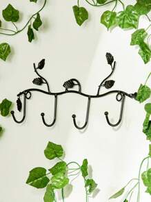 ROMWE Fairycore 1 Miếng Sắt Trang trí lá Móc treo tường , Giải trí Chất rắn Bền chặt Cái móc - màu đen - Xem 1