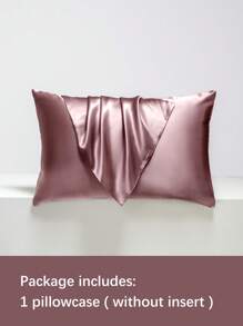 1pc, Cameo Brown, Vỏ gối bằng vải satin trơn, Mùa hè, Mát mẻ, Bé trai và bé gái, Học sinh, Váy ngủ ký túc xá-Thân thiện với da và thoải mái, Vỏ gối, Bộ đồ giường, Không bao gồm lõi gối, Đôi Queen King - Bụi hồng - Xem 4