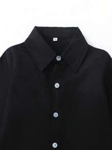 Young Boy Solid Shirt & Houndstooth Pants - Multicolor - View 4