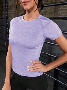 Powerista 透气扭纹前开运动背心健身女式衬衫 - 紫丁香色 - 查看 3