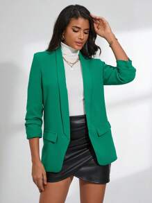 GENKIRA Áo vest màu trơn Hồng Công việc - màu xanh lá - Xem 3