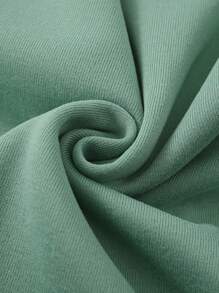 SHEIN EZwear 萬聖印花加絨內裏運動衫 - 薄荷綠 - 查看 4