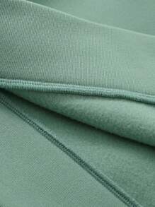 SHEIN EZwear 萬聖印花加絨內裏運動衫 - 薄荷綠 - 查看 6