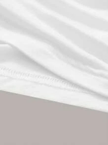 SHEIN EZwear 素色褶邊掛脖上衣 - 白色 - 查看 5