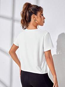 SHEIN Sport Studio Débardeur sport casual à ourlet asymétrique pour femmes, polyvalent et confortable pour la gym, débardeur d'entraînement