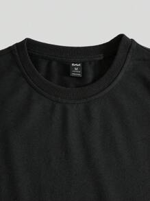 ROMWE MEN Grunge Punk 男士標語&骷髅圖案套頭衫 - 黑色 - 查看 4