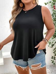 SHEIN LUNE Hơn Ca-vát Backless Áo ba lỗ - màu đen - Xem 6