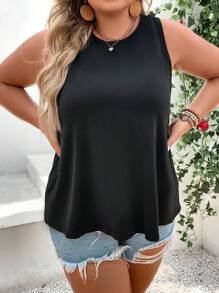 SHEIN LUNE Hơn Ca-vát Backless Áo ba lỗ - màu đen - Xem 7