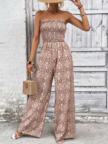 SHEIN VCAY Mono tubo con estampado ribete fruncido - Multicolor - Ver 1