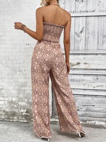 SHEIN VCAY Mono tubo con estampado ribete fruncido - Multicolor - Ver 2