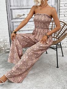 SHEIN VCAY Mono tubo con estampado ribete fruncido - Multicolor - Ver 5