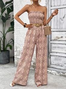 SHEIN VCAY Mono tubo con estampado ribete fruncido - Multicolor - Ver 6