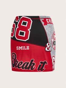 SHEIN ICON Váy Plus Size Dây kéo Lá thư Giải trí - Nhiều màu - Xem 2