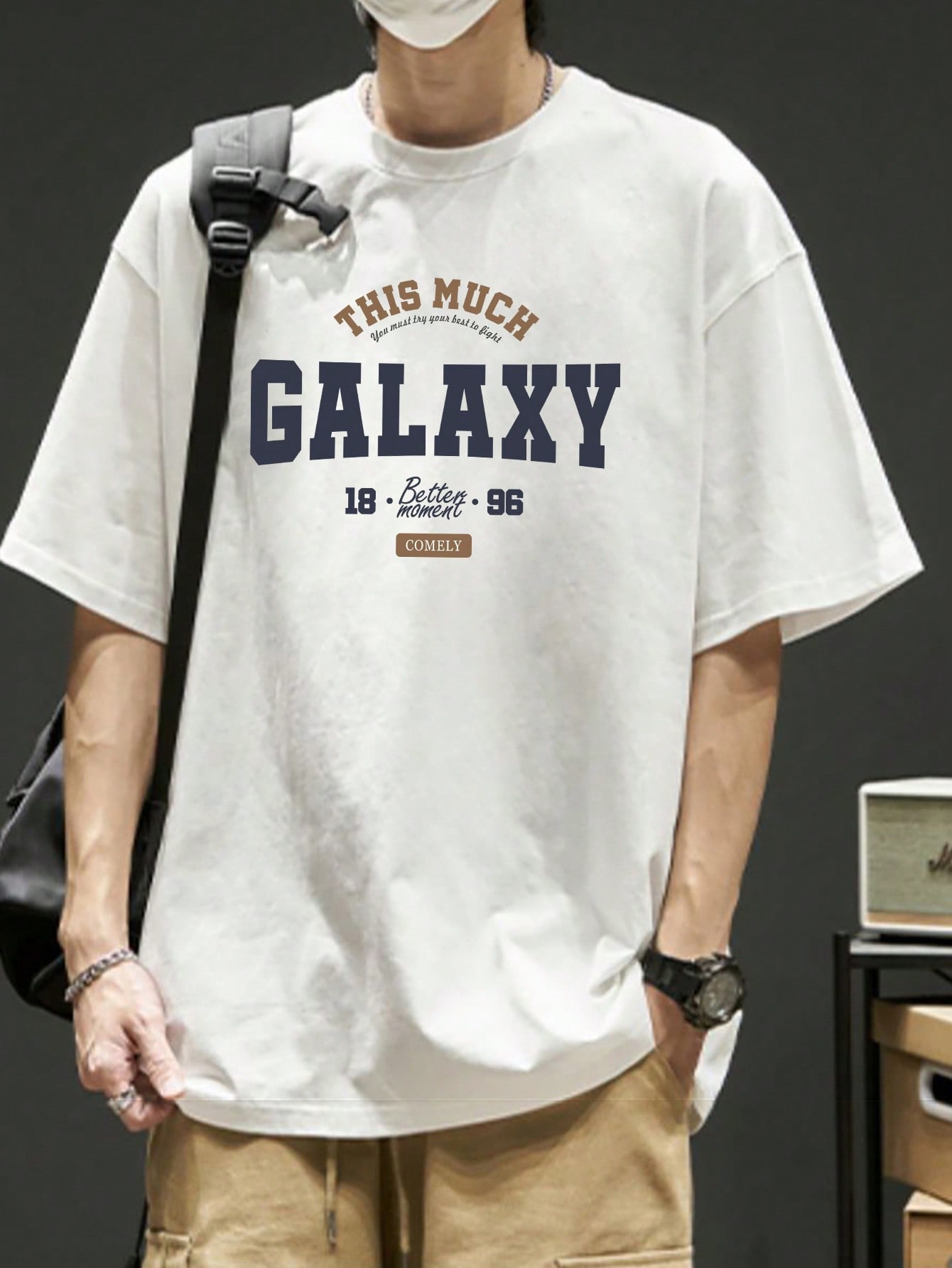 Men Letter Graphic Drop Shoulder Tee