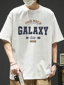 Men Letter Graphic Drop Shoulder Tee - White - View 6