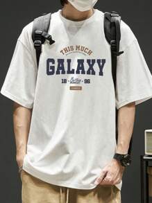 Men Letter Graphic Drop Shoulder Tee - White - View 7