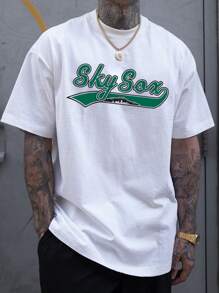 Nam Đồ họa Chữ cái Áo thun - trắng - Xem 1