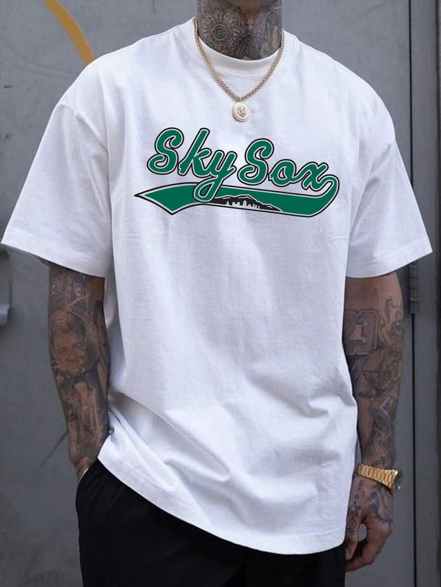 Nam Đồ họa Chữ cái Áo thun - trắng - Xem 1