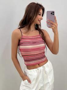 DAZY In sọc Cami ngọn - Hồng - Xem 6