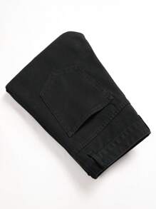 Men's Distressed Faded Slim Fit Jeans - Black - View 5