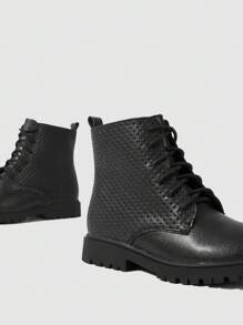 Girls Lace Up Front Fashion Combat Boots For Outdoor