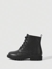Girls Lace Up Front Fashion Combat Boots For Outdoor
