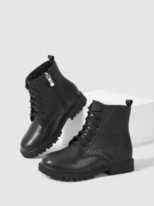 Girls Lace Up Front Fashion Combat Boots For Outdoor