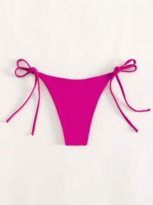 夏季系带侧边比基尼泳裤 - 玫紅色 - 查看 7