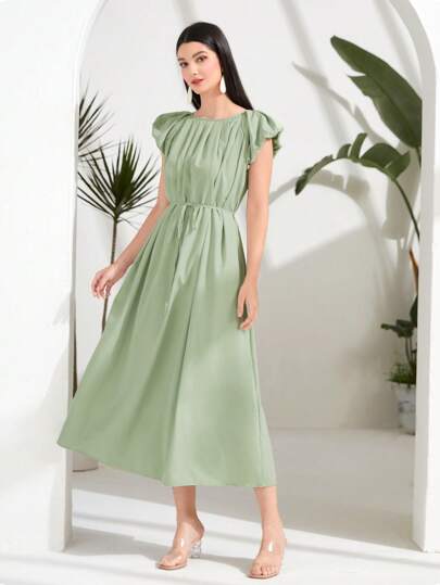 Seusyu 素色腰帶阿拉伯連衣裙