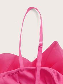 SHEIN MOD 3D Rosette Applique Cami Top - Hot Pink - View 4