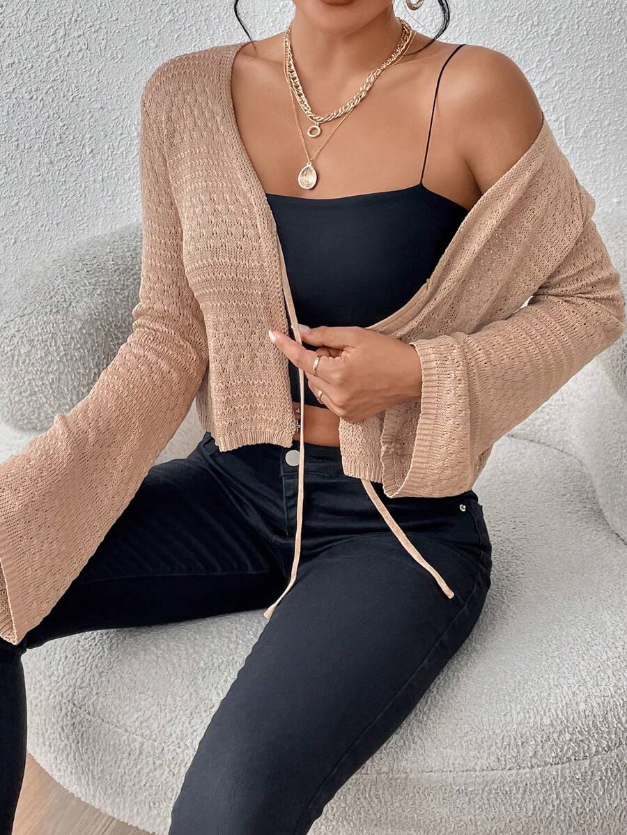rtdgcv Cardigan con maniche a frange, maglione da donna con frange, per autunno e inverno, spesso dolcevita da donna, cardigan a maglia grossa, da donna, nero, grigio., L
