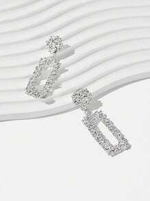 BizChic 方形吊坠耳环 - 銀色 - 查看 6