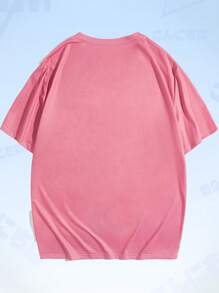 ROMWE MEN Anime Áo thun nam Hoạt hình Giải trí - Hồng - Xem 2