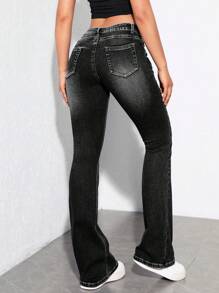 Jeanoix Women Jeans  Thickened Denim - Black - View 2