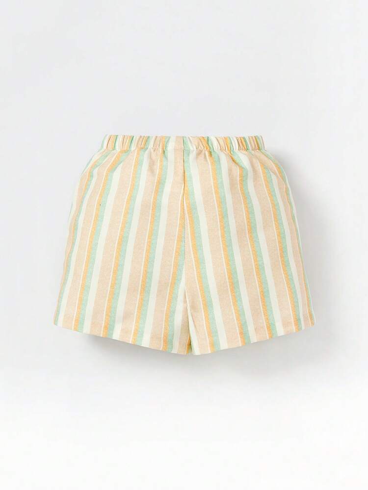 Baby Boy Striped Print Shirt & Shorts