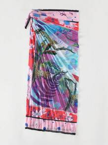 SHEIN Swim Paréo Imprimé Tropical À Nœud