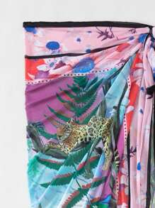 SHEIN Swim Paréo Imprimé Tropical À Nœud