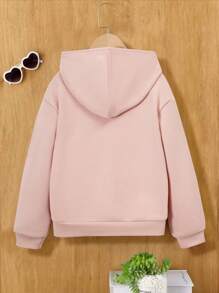 SHEIN Tween Girl Plant Print Drop Shoulder Sweatshirt - Multicolor - View 2