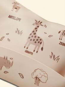 Cozy Pixies 1pc Baby Giraffe & Rhino Print Water Resistant Bib For Daily Life